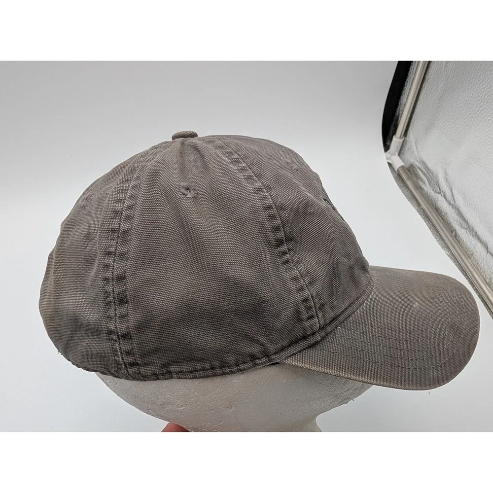Carhartt Bonefish Grill Gray Canvas Baseball Cap Hat Adjustable Strap Distressed